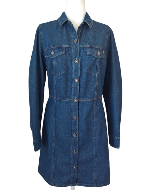 Frye Dresses & Skirts - FRYE Blue Denim Button-Front Cotton Dress Women's Medium